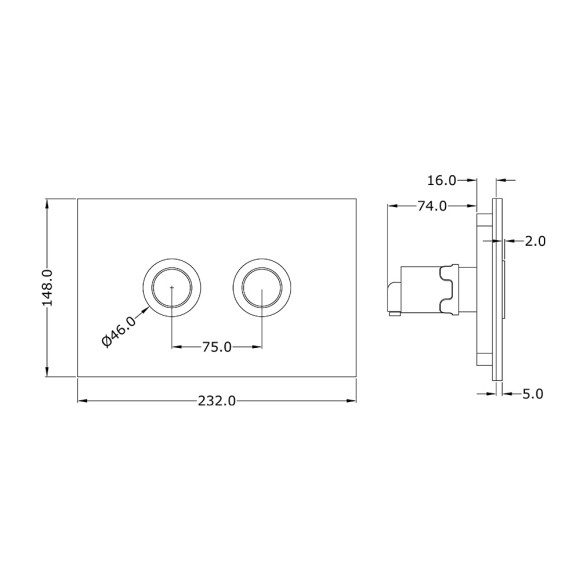 Cilica Pneumatic White Glass Control Plate