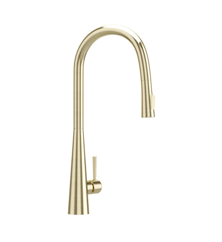 FLO2 Single Lever Pulldown Conical Sink Mixer Gold Dust