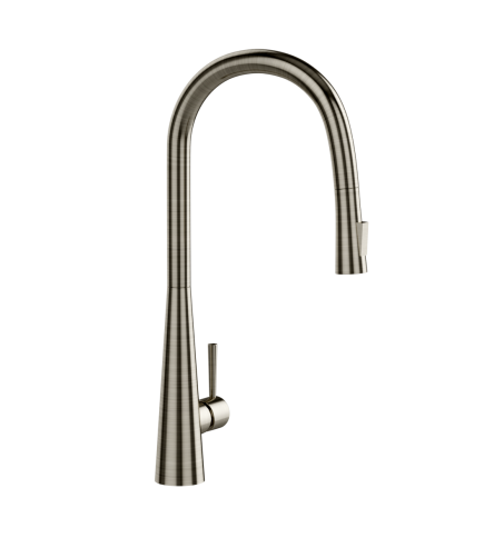 FLO2 Single Lever Pulldown Conical Sink Mixer Stainless Steel