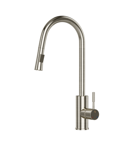 FLO2 Single Lever Pulldown Sink Mixer Stainless Steel