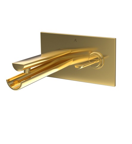 Joystick Concealed Basin Mixer (Wall Mounted) Full Gold