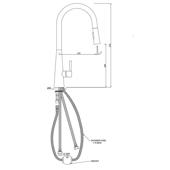 FLO2 Single Lever Pulldown Conical Sink Mixer
