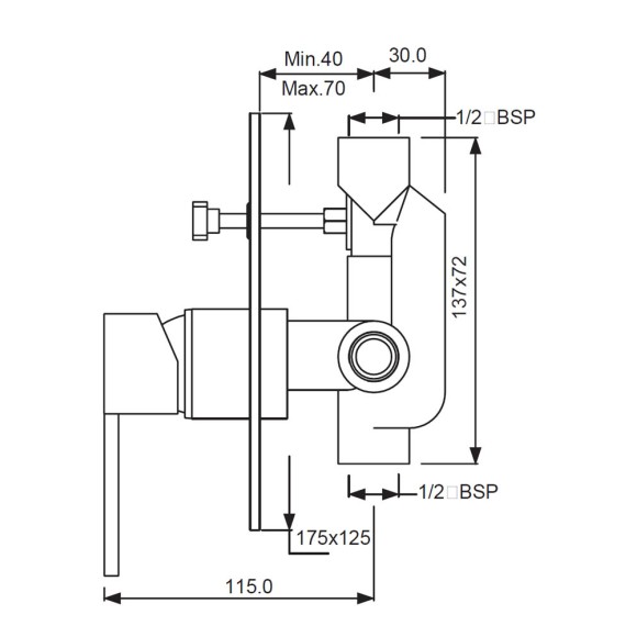 Single Lever Concealed Divertor