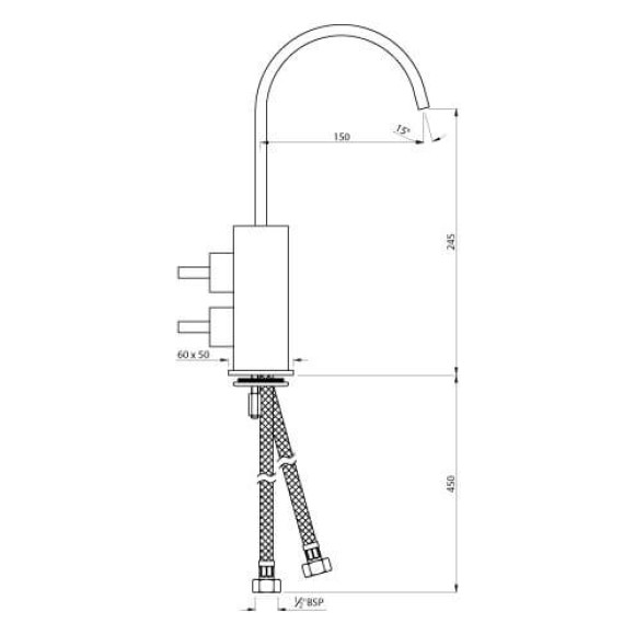 Central Hole Basin Mixer