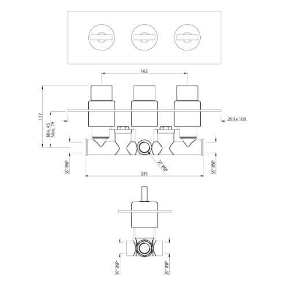 4-Way Concealed Divertor Set