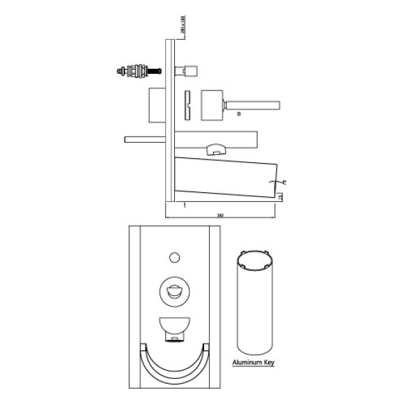 Exposed Part Kit of Joystick Concealed Divertor Consisting of built-in Bath Filler