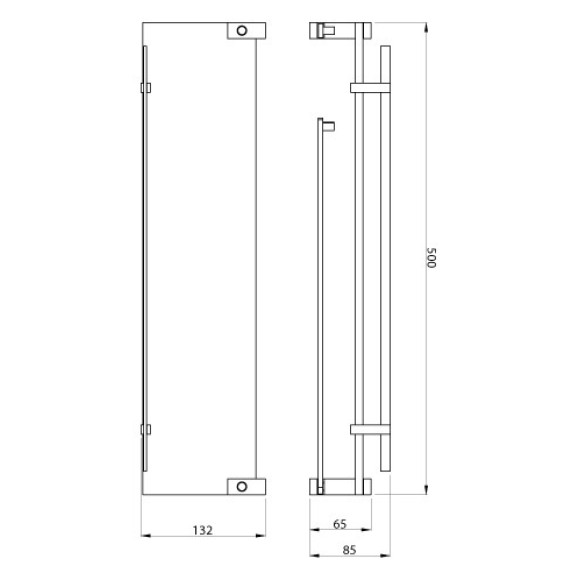 Glass Shelf with Twin Swivel Towel Holders