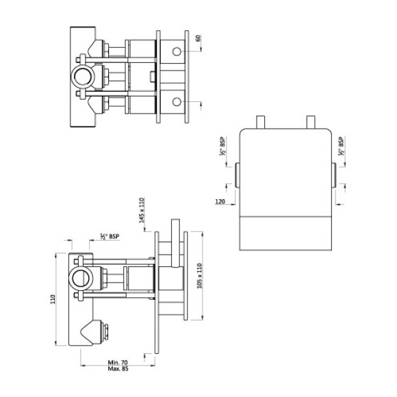 Concealed Shower Mixer (Composite One Piece Body)