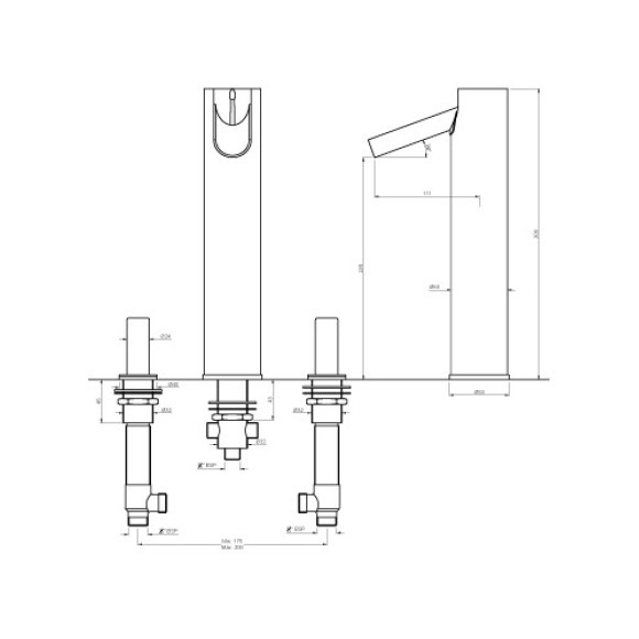 3-Hole Tall Boy Basin Mixer