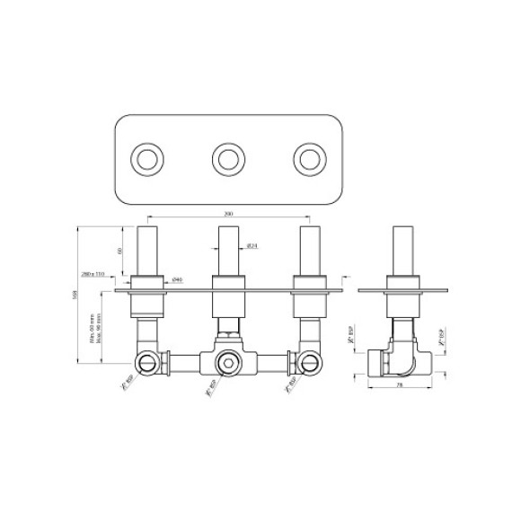 4-Way Concealed Divertor Set