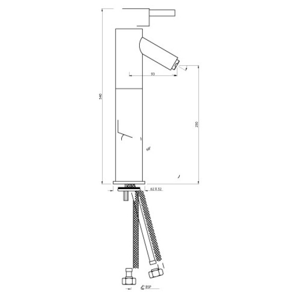 Single Lever Tall Boy Basin Mixer