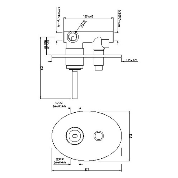 Joystick Concealed Divertor for Bath & Shower Mixer
