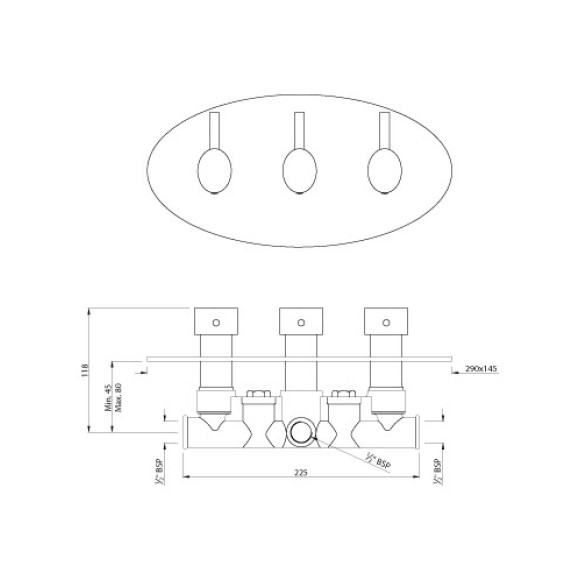 4 way Concealed Divertor set