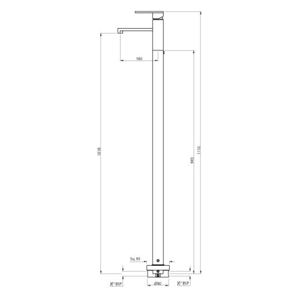Floor Mounted Single Lever Basin Mixer