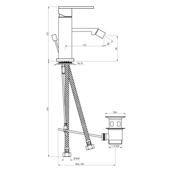 Single Lever 1-Hole Bidet Mixer