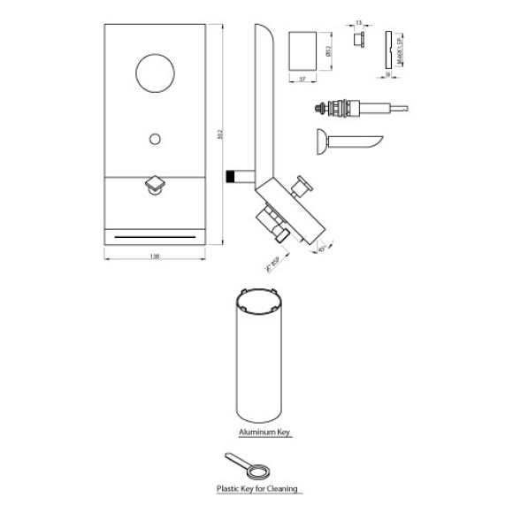 Exposed Part Kit of Joystick 3 in 1 Concealed Divertor Consisting of built-in Bath Filler