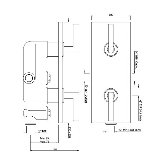 Concealed Divertor for Bath & Shower