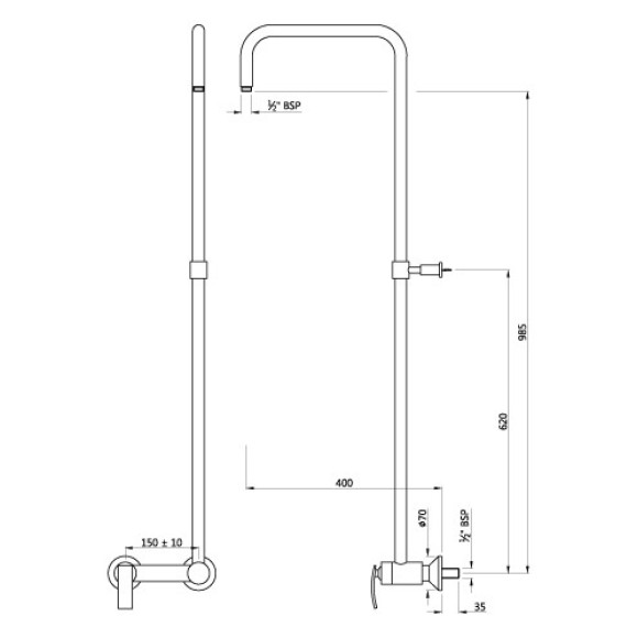 Single Lever Exposed Shower Mixer