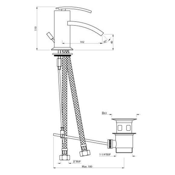 Single Lever 1-Hole Bidet Mixer