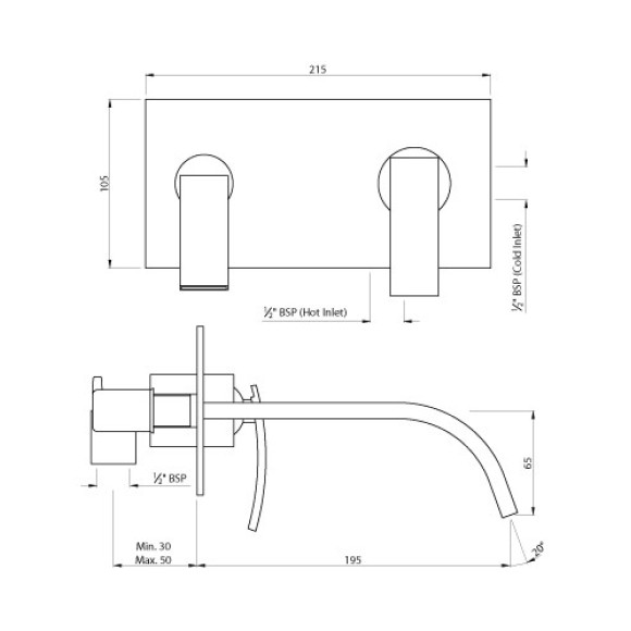 Single Lever Concealed Basin Mixer (Wall Mounted)