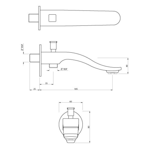 Tiaara Bath Tub Spout
