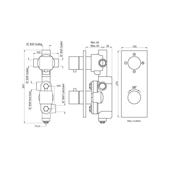 Thermatik-S concealed thermostat