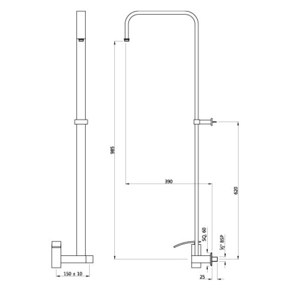 Single Lever Exposed Shower Mixer